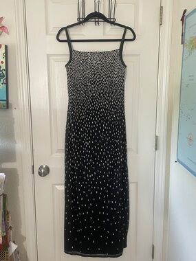 Vintage Huey Waltzer for Nieman Marcus Black Beaded Size 8 Black Tie Event